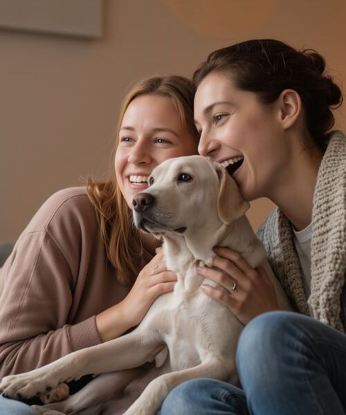 Dos mujeres y un perro