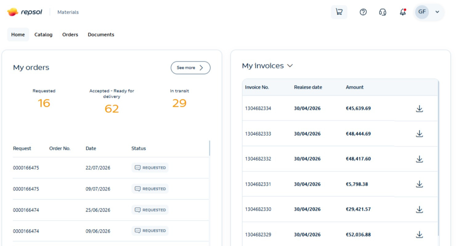 Screenshot of the new web portal.
