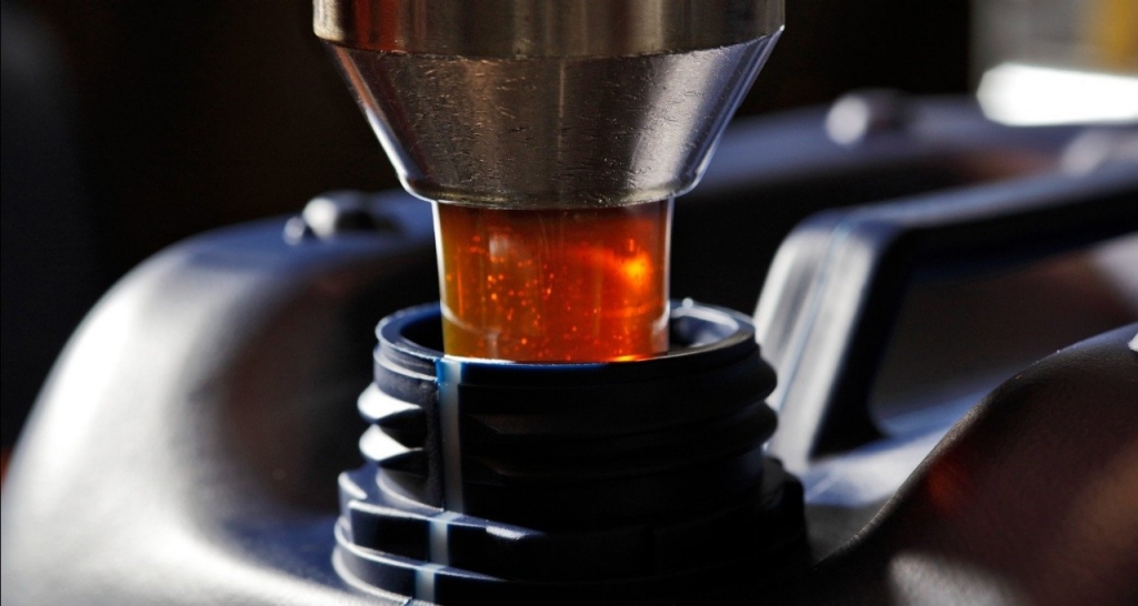 Lubricant being poured