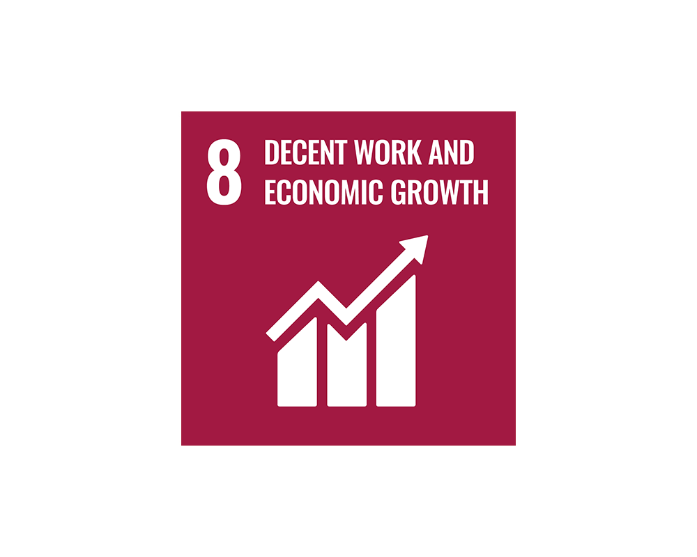 Logo SDG 8  Decent work and econoimic growth