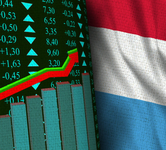 Luxembourg Stock Exchange chart and flag