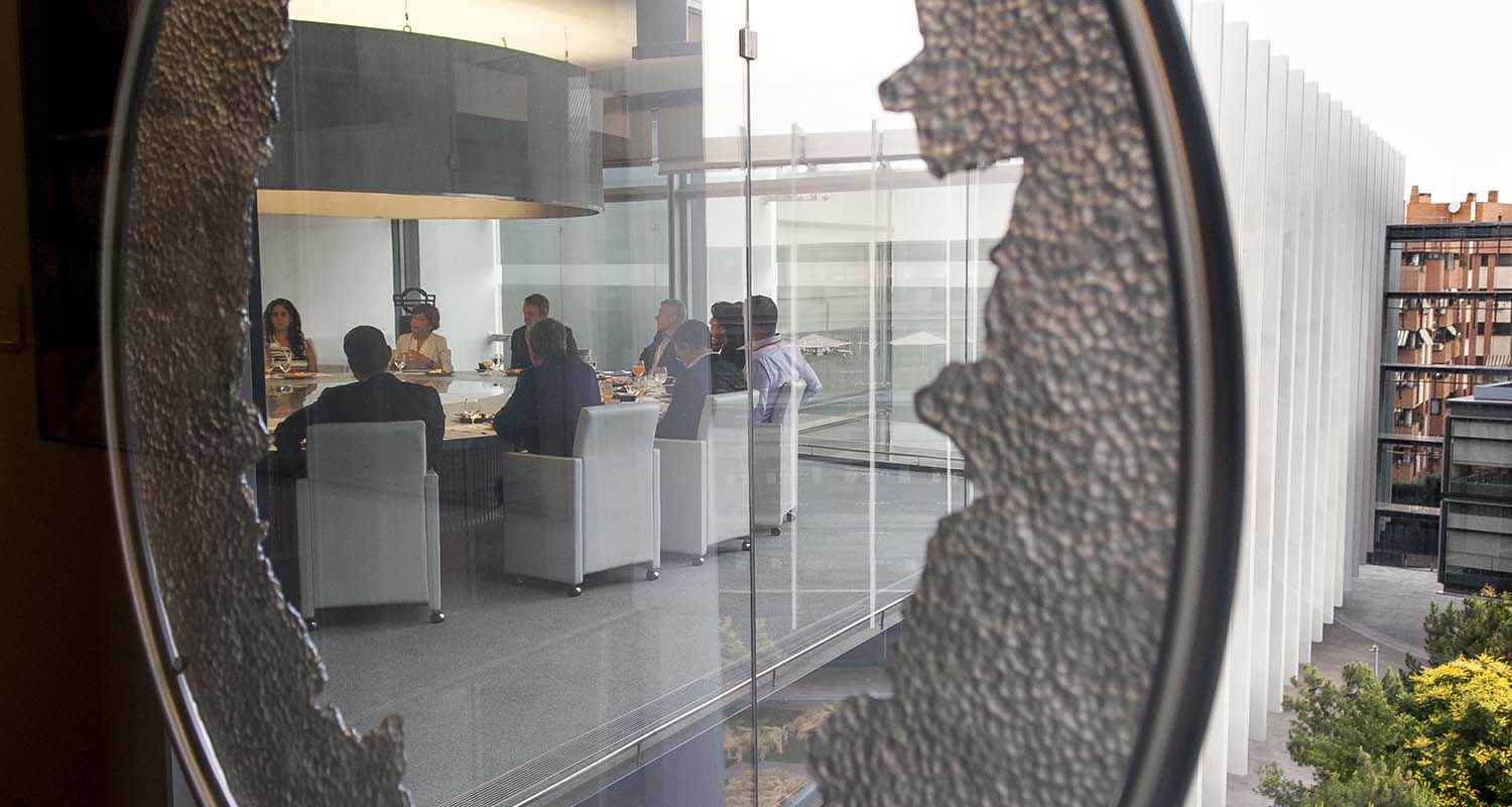 Image from a window of a meeting on the Repsol Campus