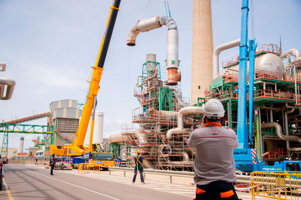 Obras de construcción de planta de combustibles renovables de Cartagena