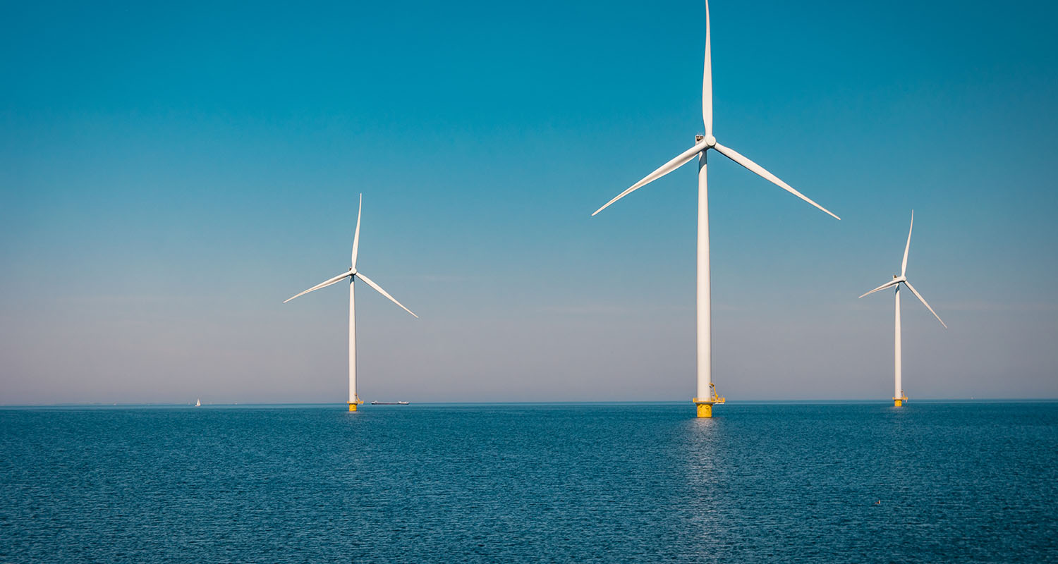 wind turbines in the sea