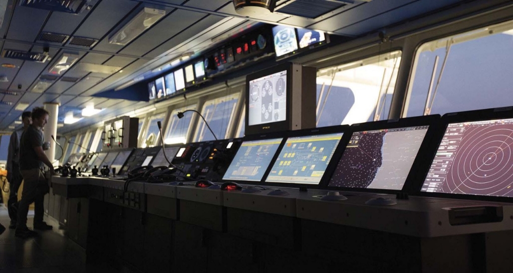 Control room with screens