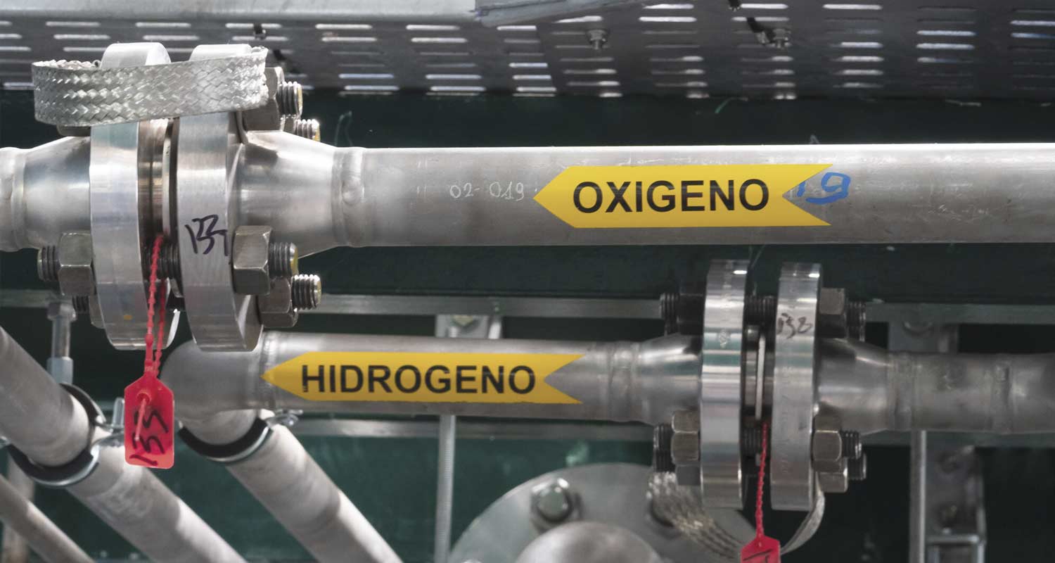 Tuberías de hidrógeno y de oxígeno