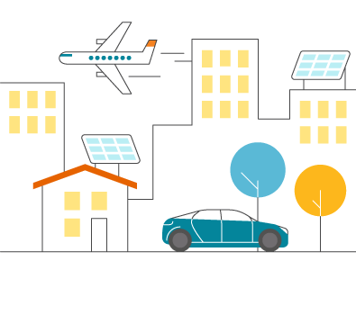 Illustration of trees a the city