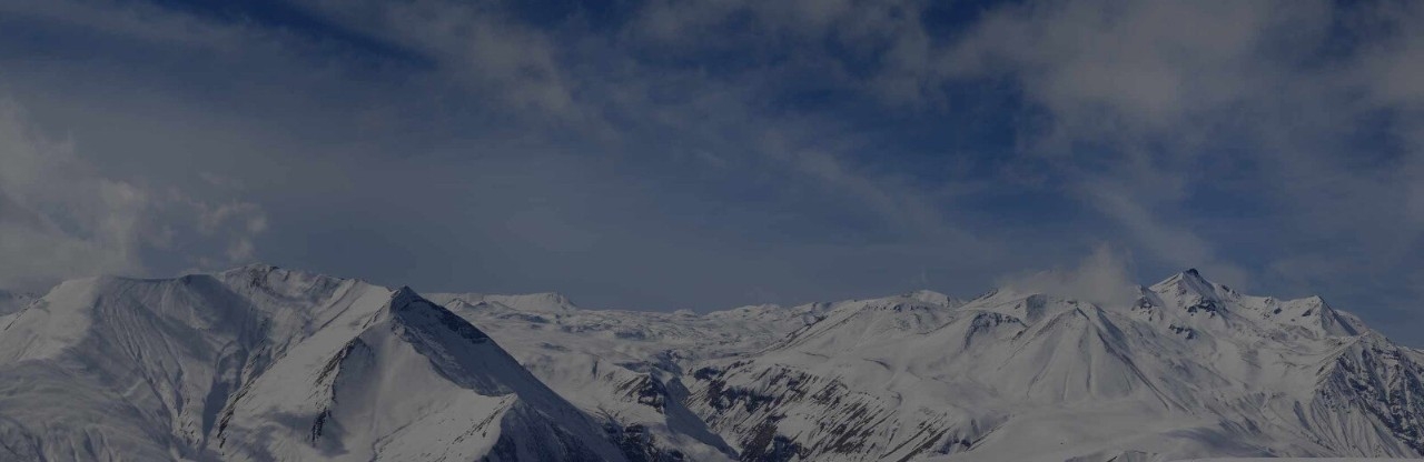 Landscape with snowy mountain peaks