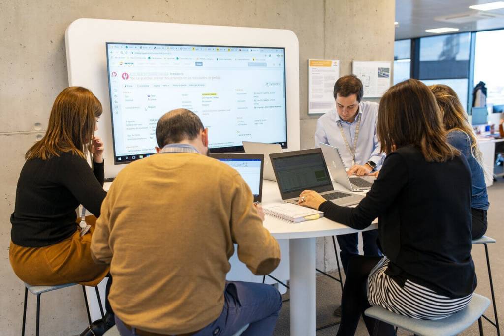 A team working together in an office