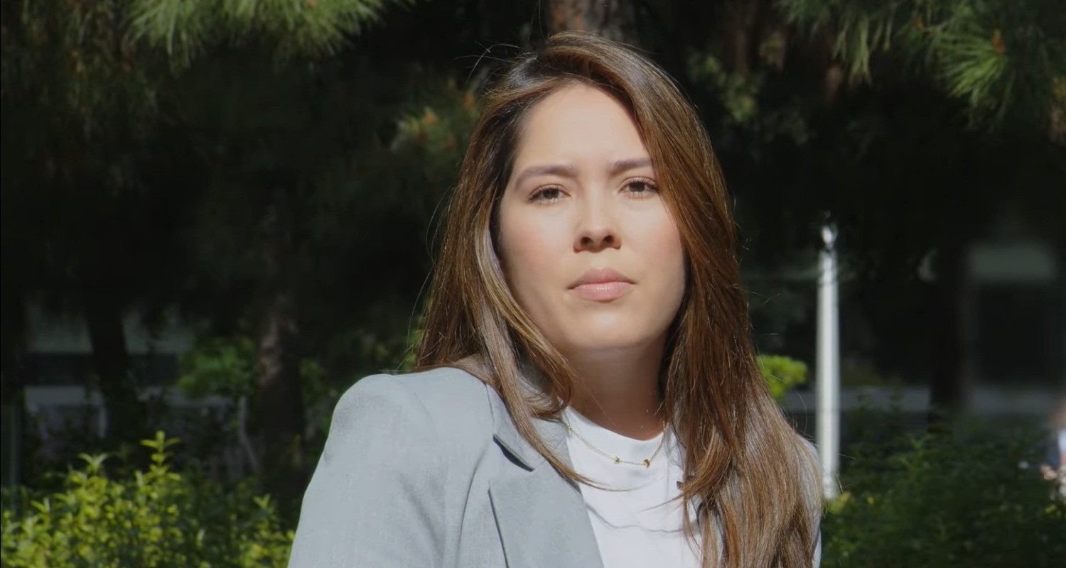 Woman looking straight