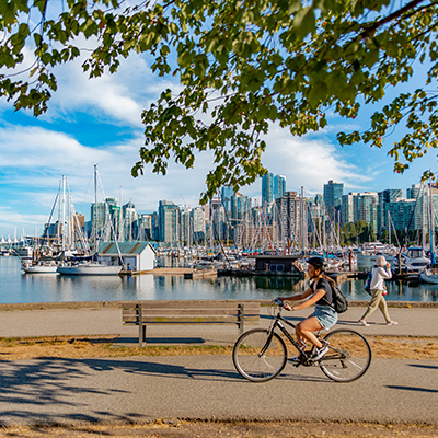 Vía ciclista en Vancouver