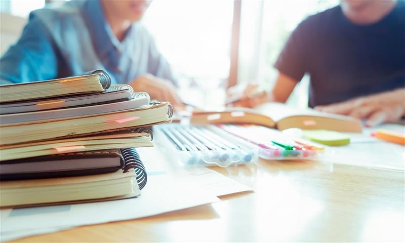 Students working in a team