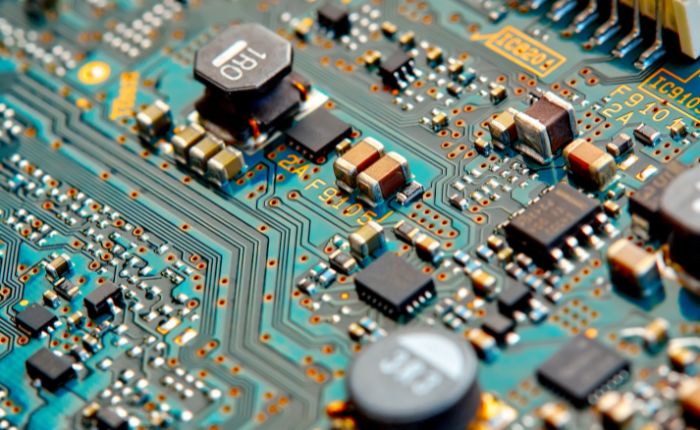 closeup of electronic circuit