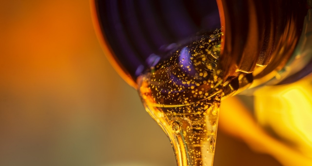 Fuel spilling out of a bottle