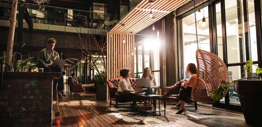 Young people in a coworking space together