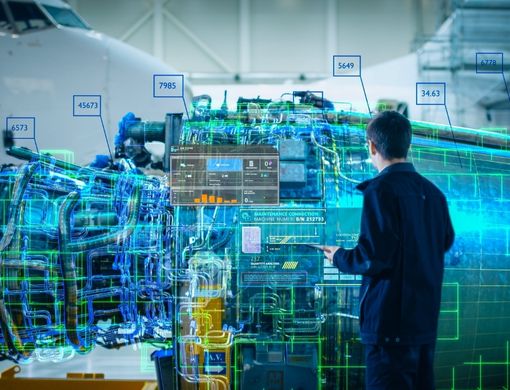 An individual looking at a digital control panel