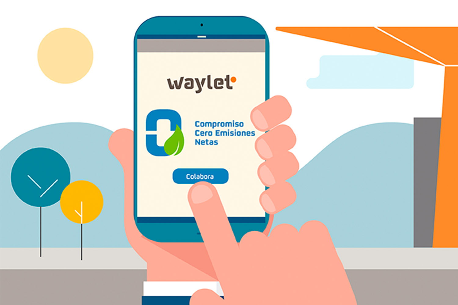 A smartphone with the Waylet app