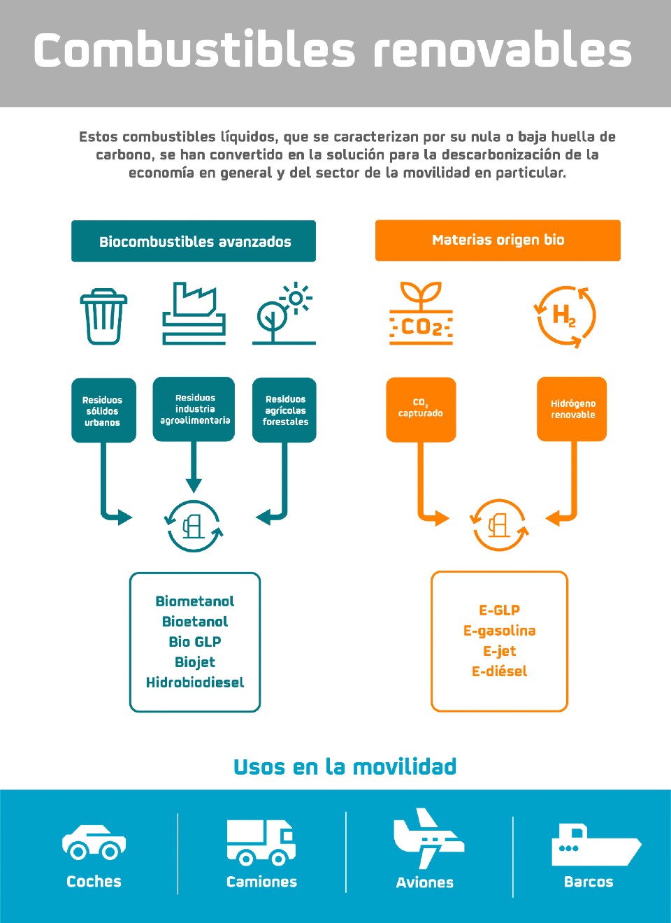 Infografía sobre combustibles renovables