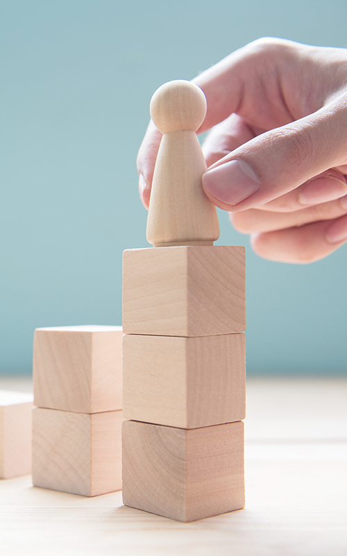 Wooden blocks stacked up