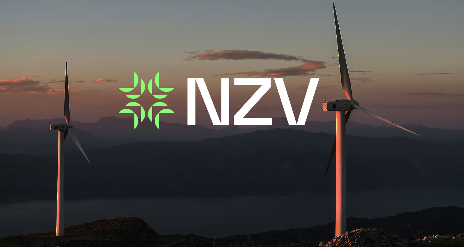 Windturbines and the Net Zero Ventures logo