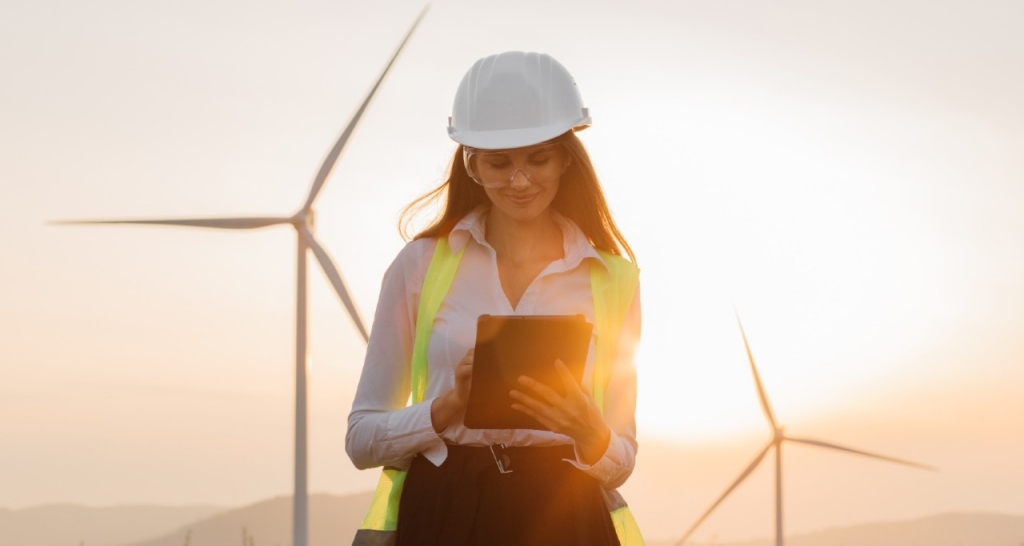 Repsol worker at a wind facility