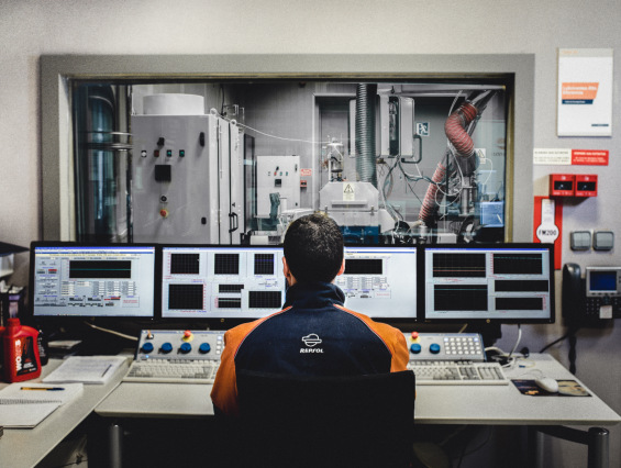 An operator in a control room