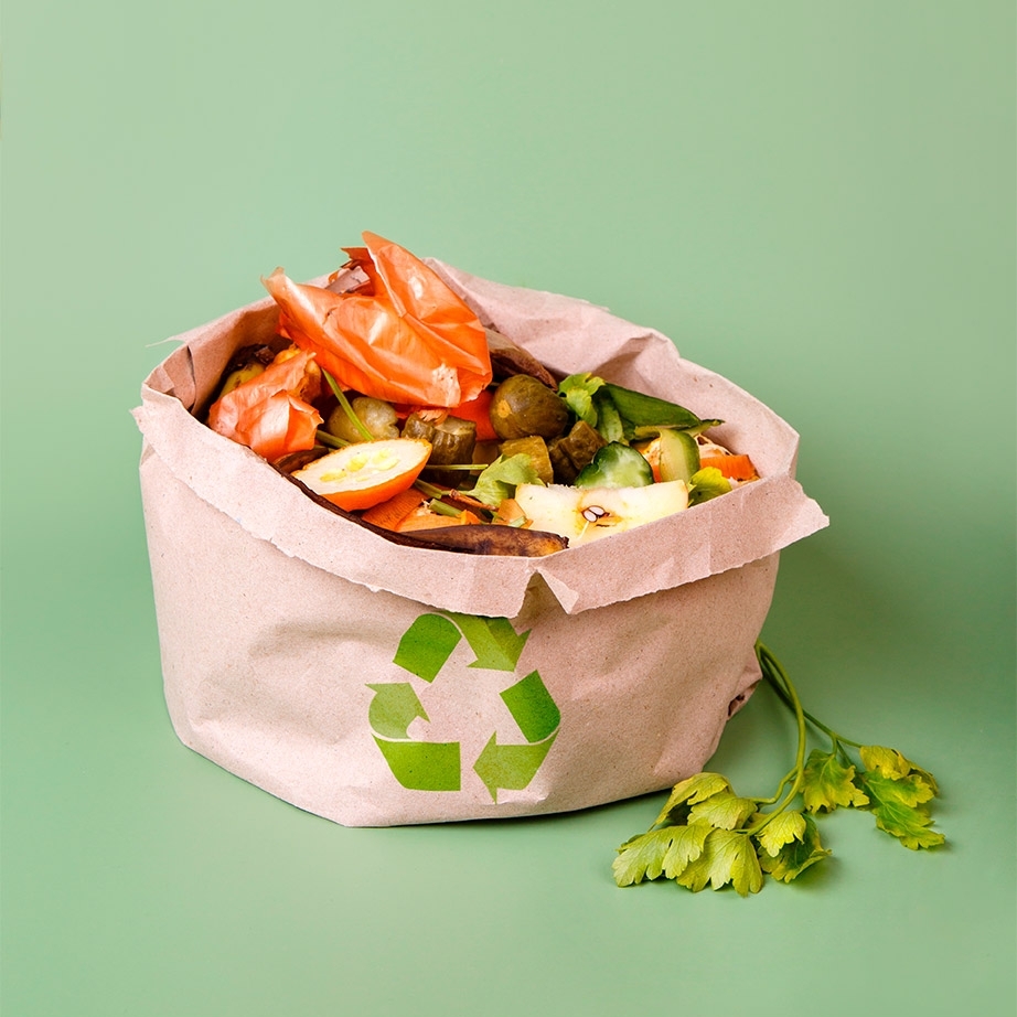 a bag with food waste