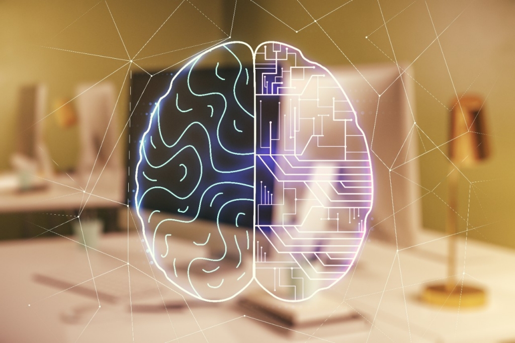 Virtual diagram of a brain