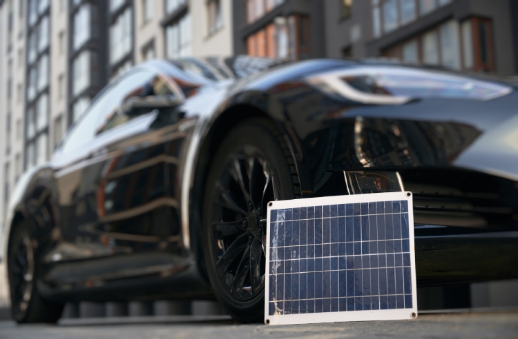 a car with a solar panel