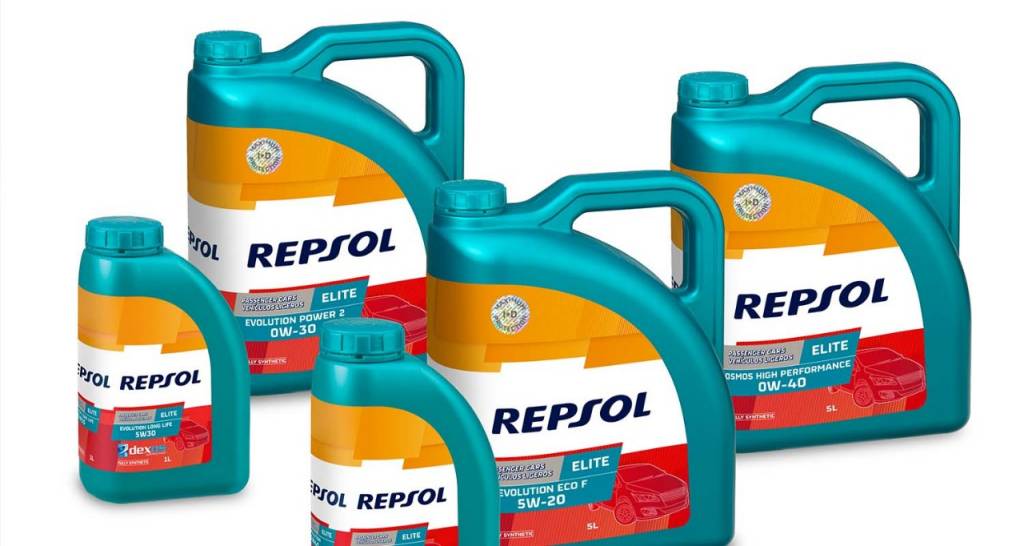 Various Repsol lubricant bottles