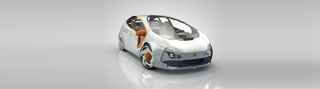 Illustration of futuristic car