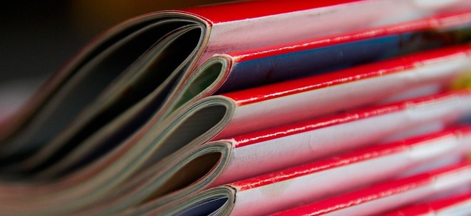 View of several stacked magazines