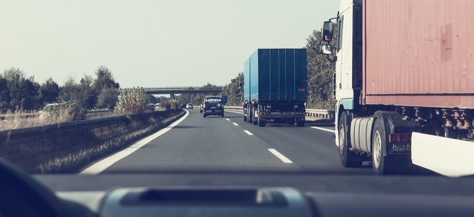 High-stability emulsions. View of the highway from a car