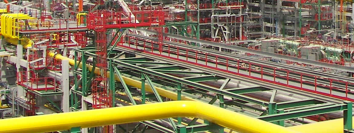 Pipelines at an industrial complex