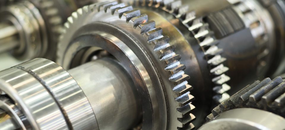View of the gears of a transmission