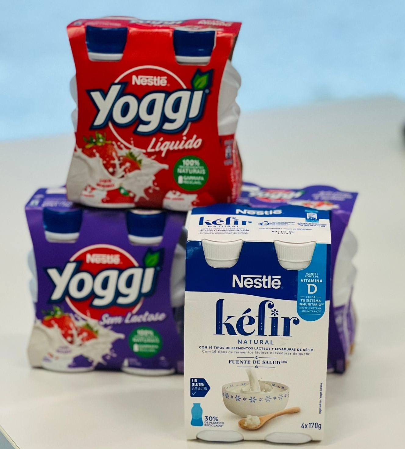 Nestle Yoggi and kefir bottles