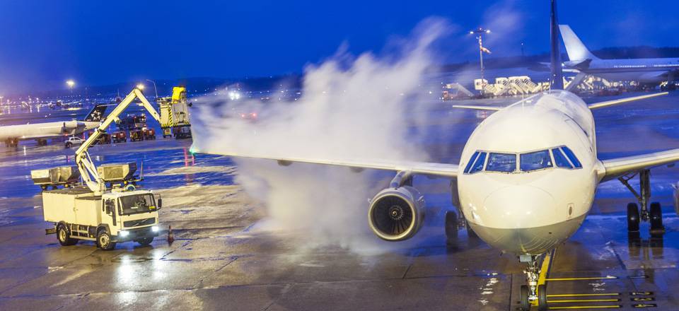 Descongelamiento de una avión
