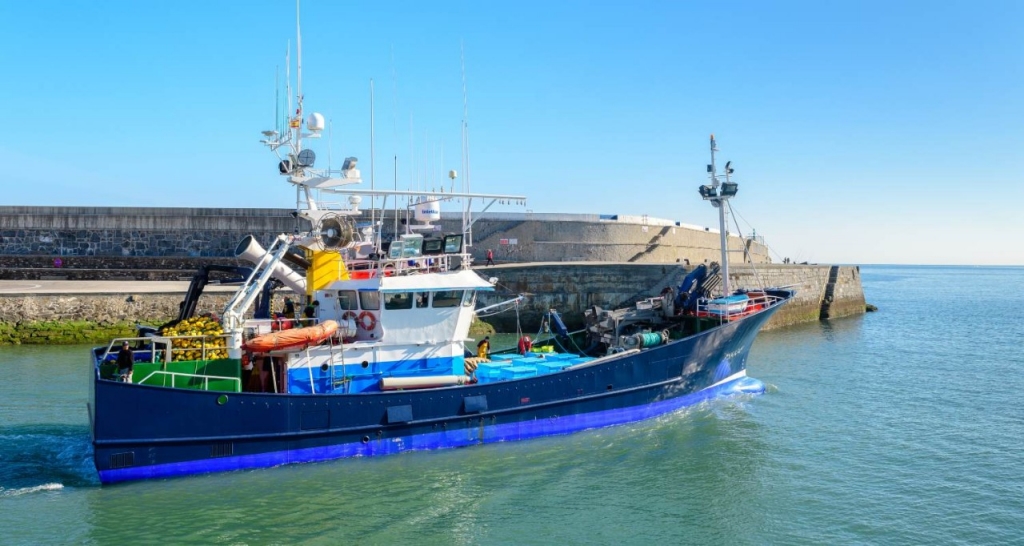 A boat at sea