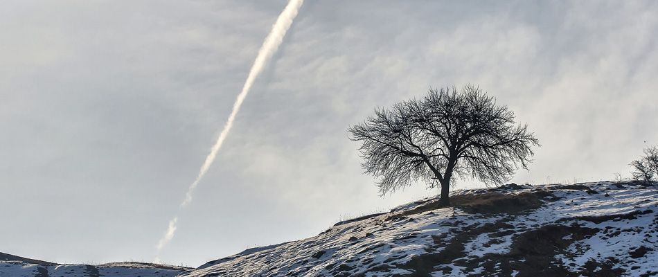 View of a snowy mountain landscape