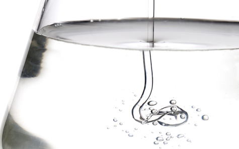Bubbles in a clear liquid