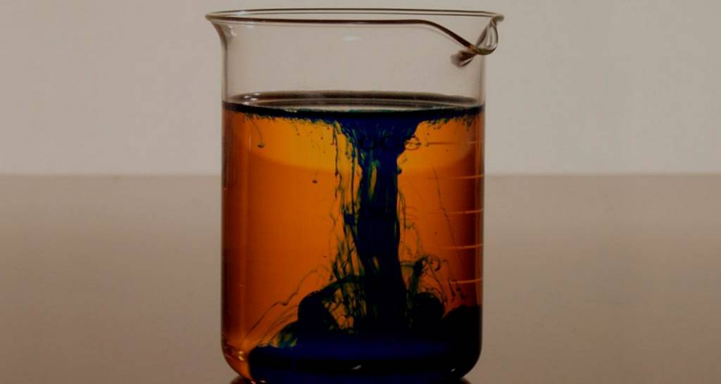 Orange and blue emulsion