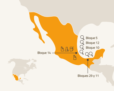 Repsol en México. Mapa de actividades en México 
