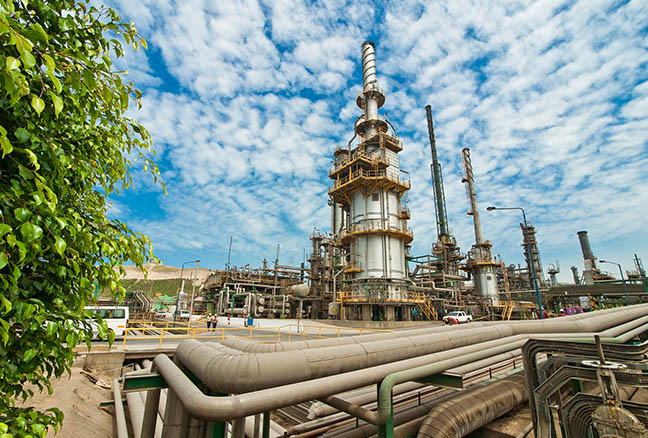 View of the Pampilla refinery facilities in Peru