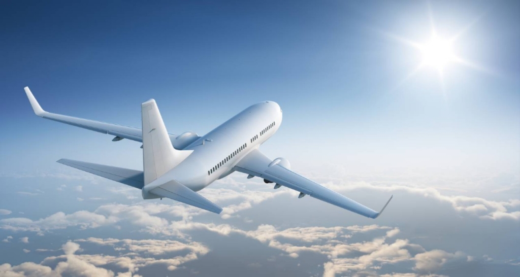 An airplane flying