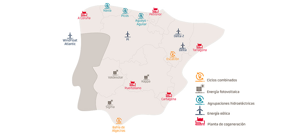 Activos y proyectos de generación eléctrica de Repsol 