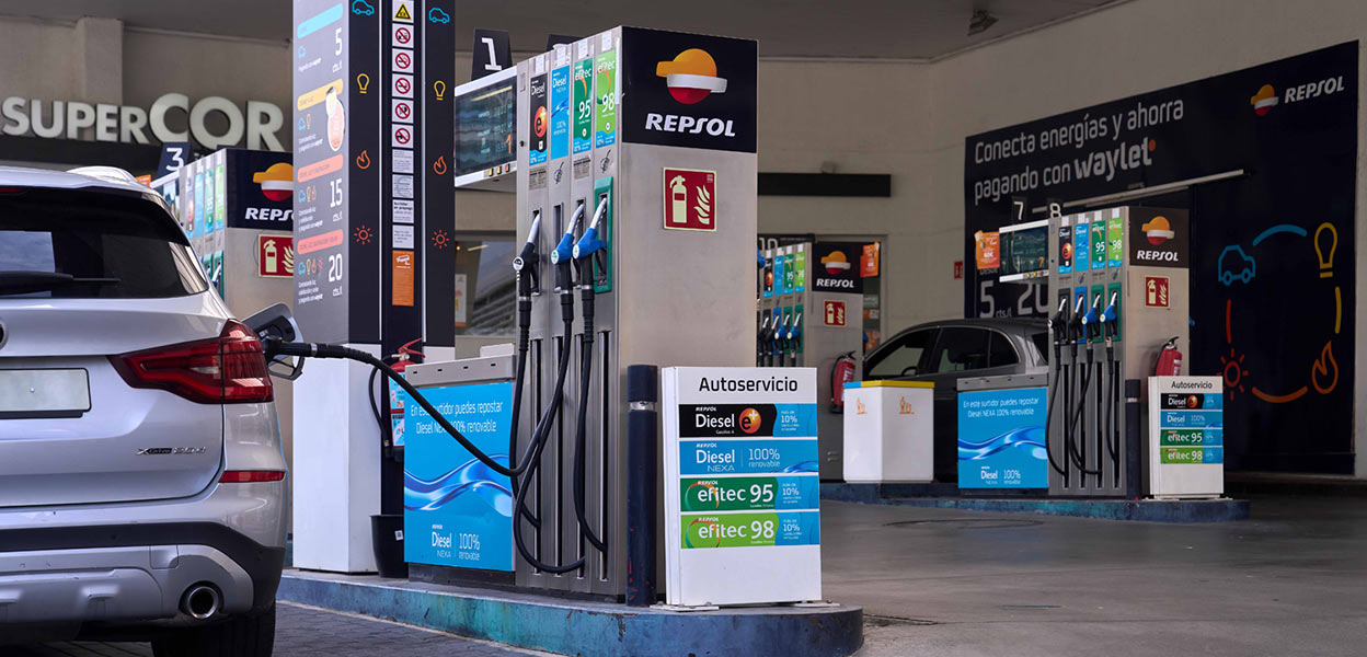 Un vehículo respotando Diésel 100% Nexa