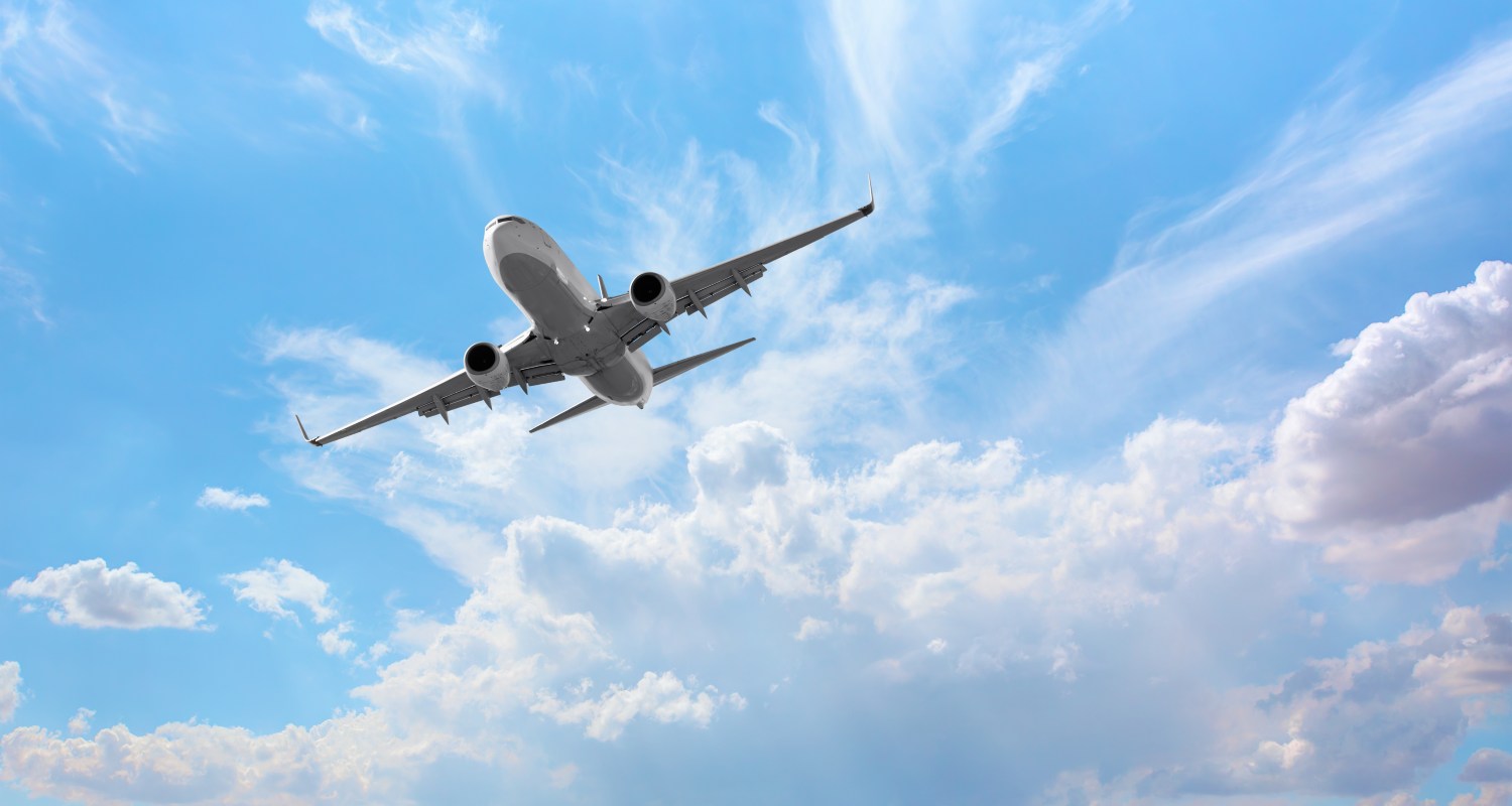 A plane flying in the air