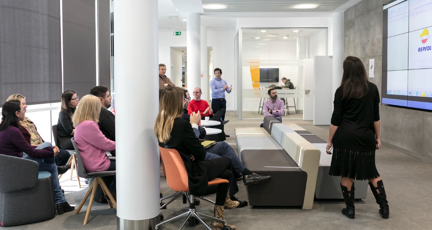 A meeting inside the Tech Lab