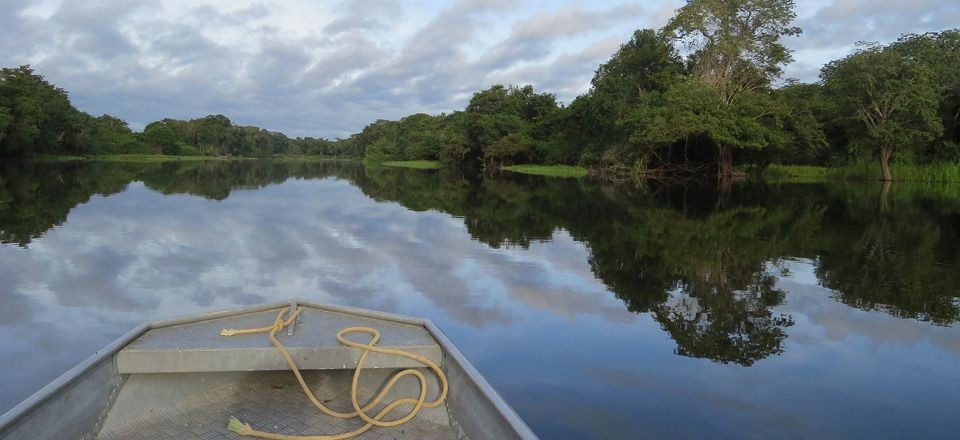 A boat on a lake