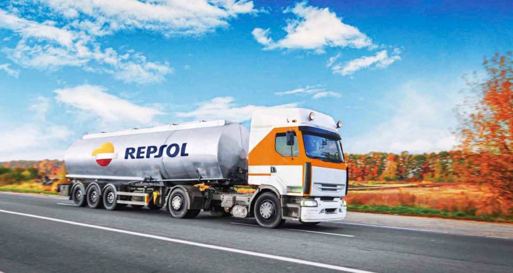 A Repsol tanker truck